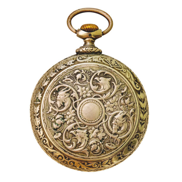 istock Old pocket watch isolated on white 2149252828