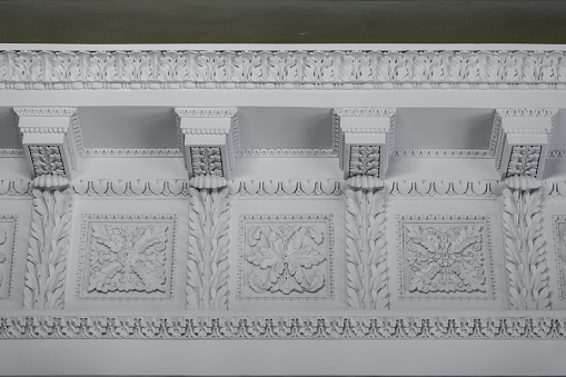 Decorative ceiling molding: patterns and ornaments in classic style.