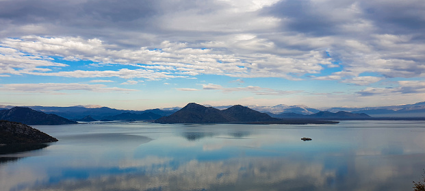 Beautiful panoramic view of Lake Skadar