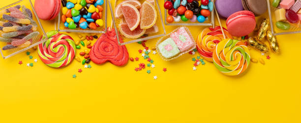 istock Various colorful candies, lollipops, and macaroons 2149256965