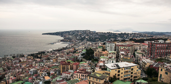 view of the old center of the city of Naples, Italy, View form the Vomero Hill
