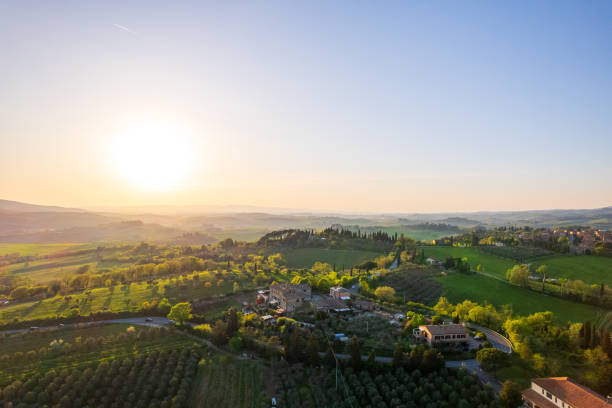 istock Sunset over the fileds in Tuscany 2149258255