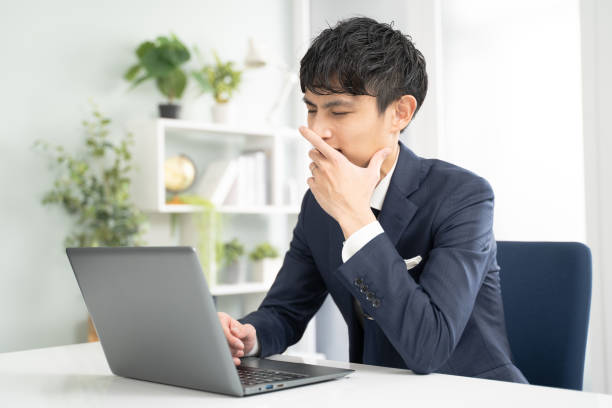 istock Male businessman having trouble when creating documents on his laptop. 2149259749