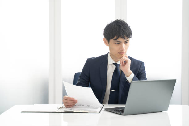 istock Male businessman having trouble when creating documents on his laptop. 2149259753