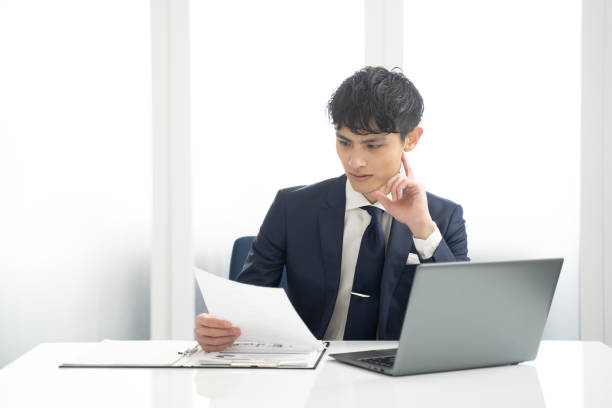 istock Male businessman having trouble when creating documents on his laptop. 2149259755