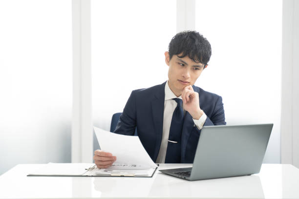 istock Male businessman having trouble when creating documents on his laptop. 2149259756
