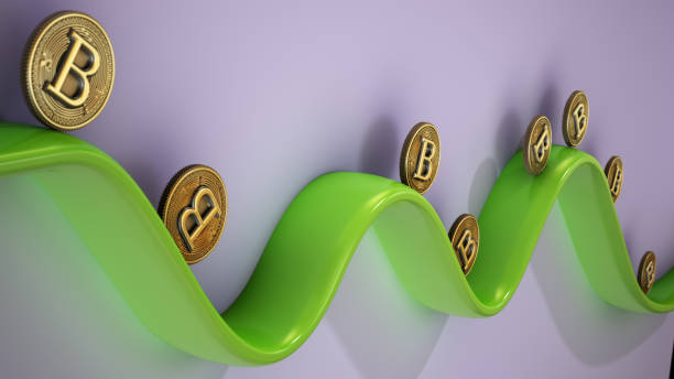 istock Bitcoin Coins On Ascending Green Waves Depicting Cryptocurrency Growth 2149260807