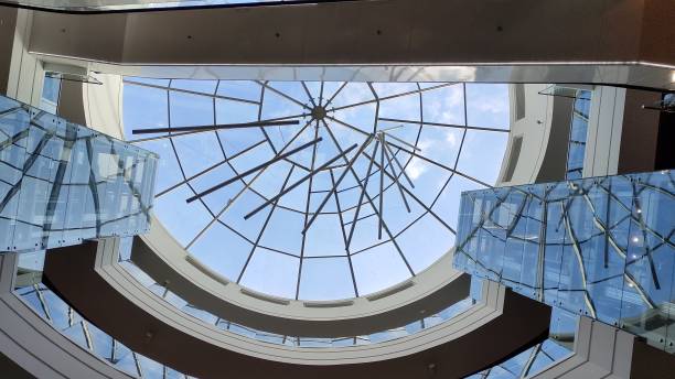 istock Dome of a shopping center with elevators against the sky 2149263340