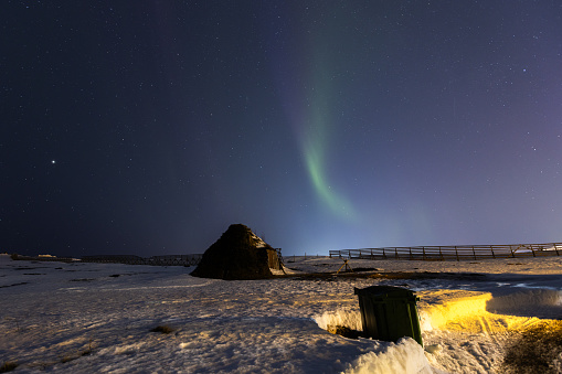 Aurora borealis (Northern lights)\nArctic circle - Hammerfest - Northern Norway.