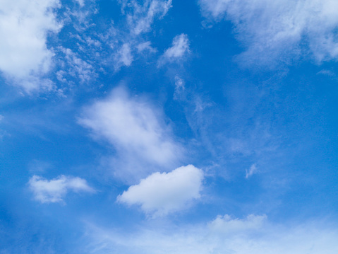 Summer blue sky white cloud summertime on light sunny day cloudscape