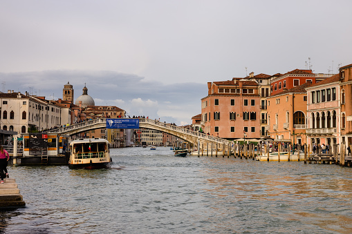 Ponte degli Scalzi or the bridge of the barefoot monks is one of 4 bridges across the Grand Canal in Venice.