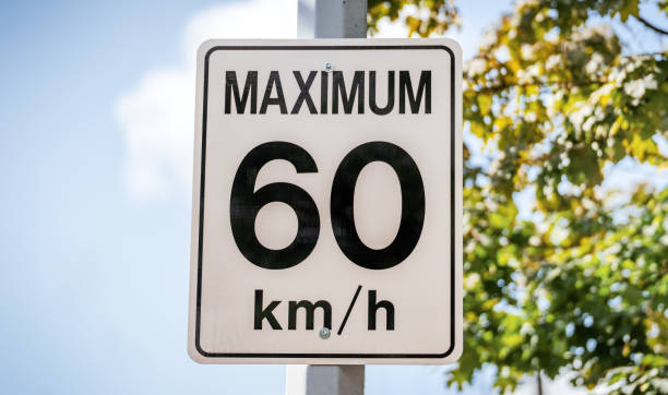 istock Speed limit traffic sign in Canada, maximum 60 km/h 2149270075