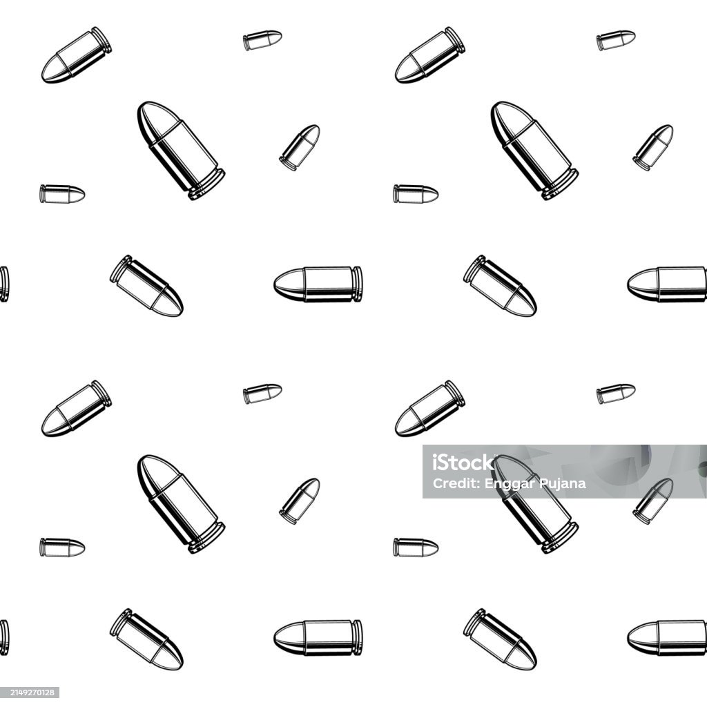 Bullet Pattern Vector Black And White Bullet Pattern Stock Illustration - Download Image Now ...