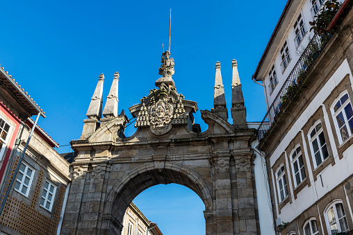 Triumphal arch of the New Gate in Braga, Portugal