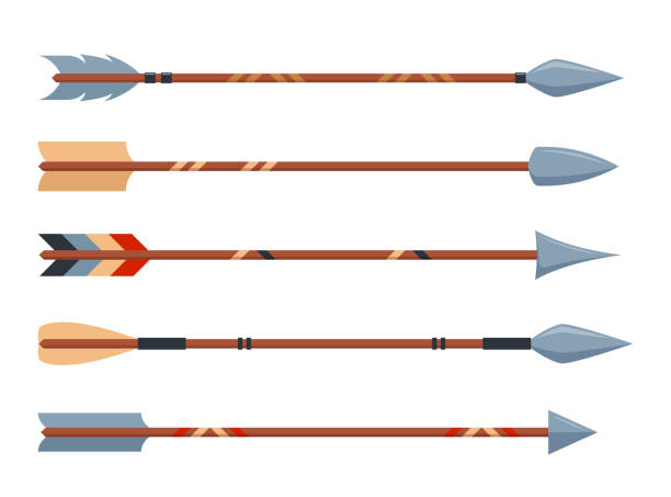 istock Medieval arrows set. Fighting decorative arrows. Design element for poster, label or sign on menu. Color vintage symbols. 2149272987