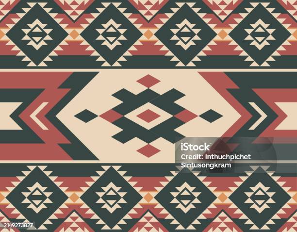 Retro Native Pattern Native American Pattern Stock Illustration - Download Image Now ...
