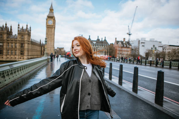 istock Woman having fun on Westminster Bridge 2149274003
