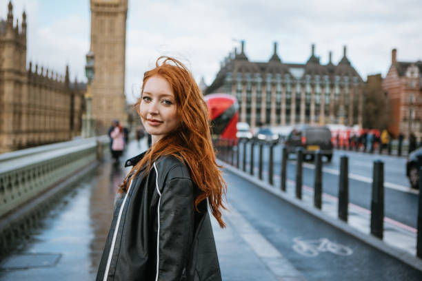 istock Woman having fun on Westminster Bridge 2149274172