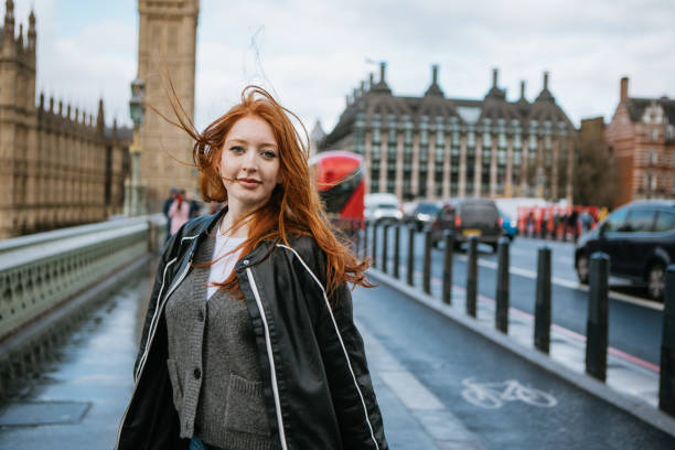 istock Woman having fun on Westminster Bridge 2149274304