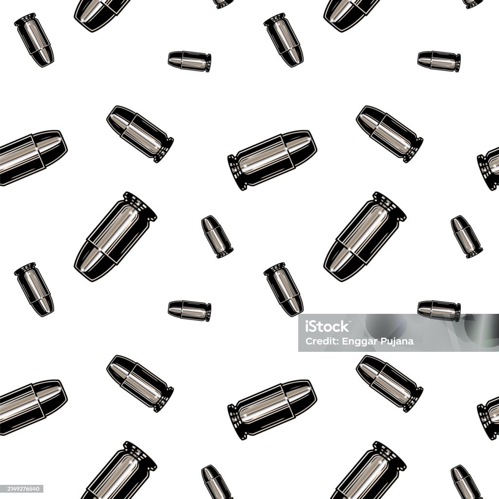 Repeating Pattern Bullets Chrome Bullets Pattern Stock Illustration - Download Image Now ...