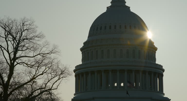 Sunrise Emerging from Behind U.S. Capitol Dome