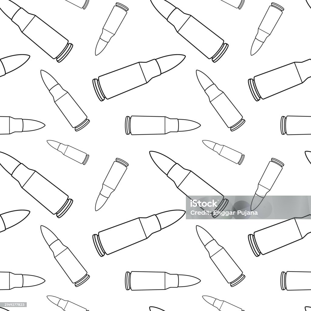 Bullet Pattern Vector Black And White Bullet Pattern Stock Illustration - Download Image Now ...
