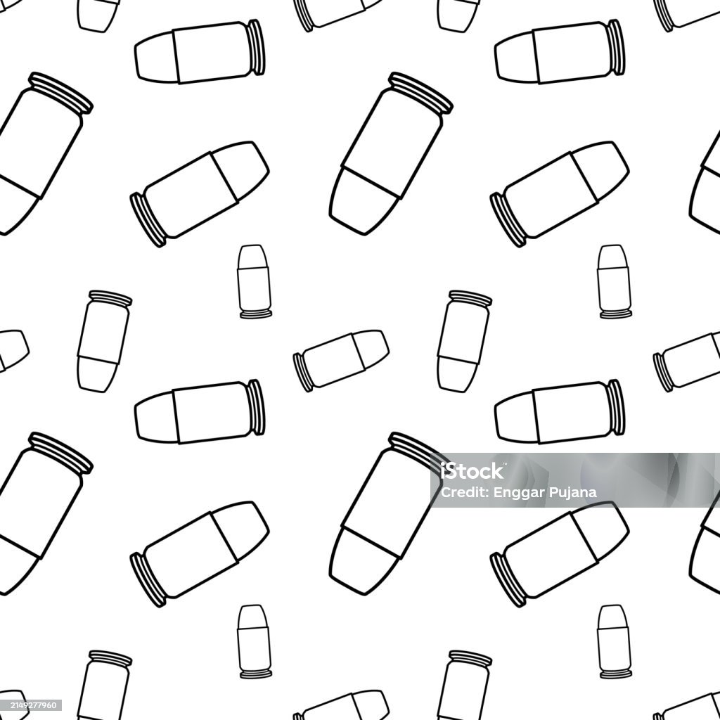 Bullet Pattern Vector Black And White Bullet Pattern Stock Illustration - Download Image Now ...