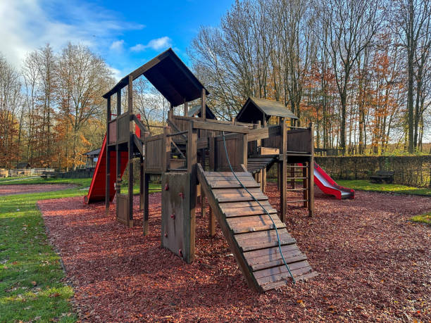 istock Colorful playground on yard in the park. 2149279389