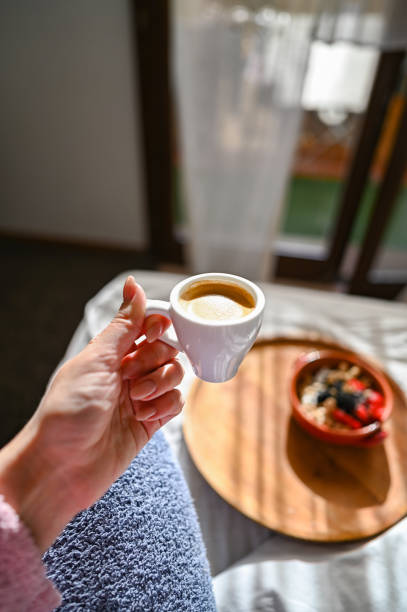 istock Morning coffee in a bed. 2149283293