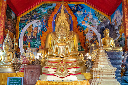 Buddhist Temple Wat Phra That Doi Suthep, Chiang Mai, Thailand, Magnificent architecture of Asia