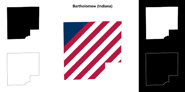 Bartholomew County (Indiana) outline map set