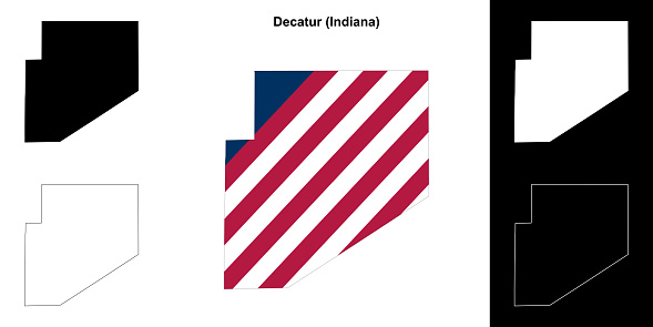 Decatur County (Indiana) outline map set