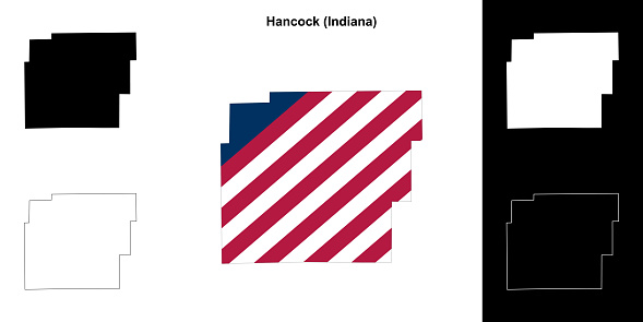 Hancock County (Indiana) outline map set