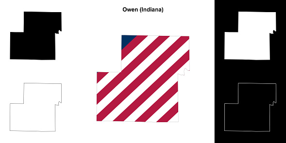 Owen County (Indiana) outline map set