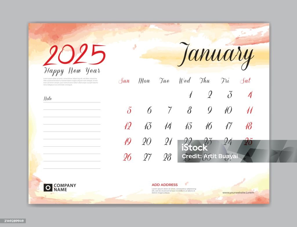 Template Kalender 2025 Template Kalender Meja 2025 Januari 2025 Minggu