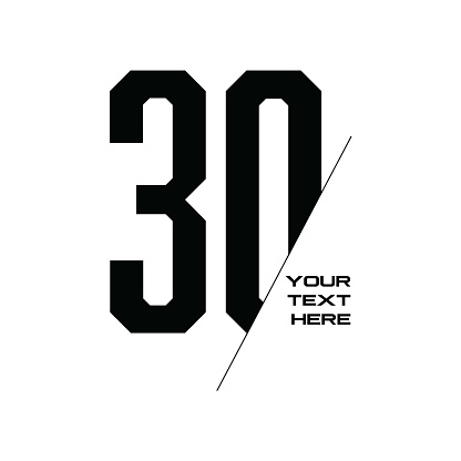 Representing Numbers 30 Number 30 Stock Illustration Number Template Design Vector Illustration ...