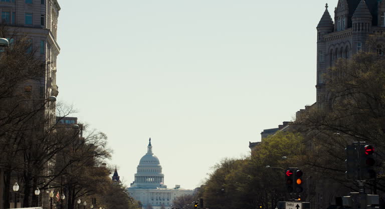 U.S. Capitol Seen Between Buildings of Pennsylvania Avenue