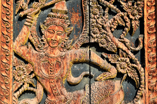 Colour photograph of the entrance gate of a Balinese Temple in Bali