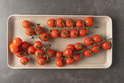 Cherry tomatoes on a sprig