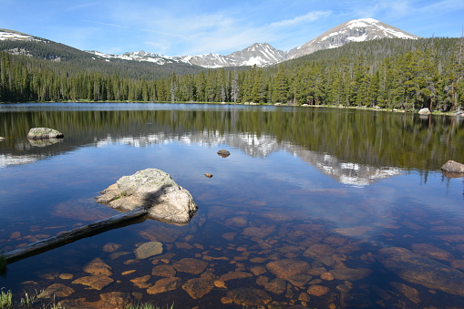 Mountain Refection on Finch Lake Rocky Mountains National Park , Colorado