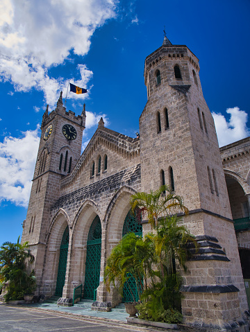 Bridgetown, Barbados - The Parliament Building and Museum in Bridgetown, Barbados. Taken on a sunny day with a blue sky.