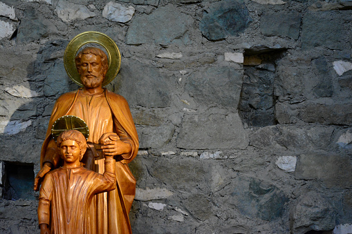 ctolica wooden sculpture of jesus or san pedro or san francisco de asis