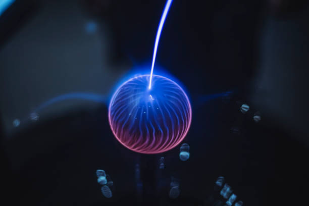istock Plasma energy ball with electricity ray isolated on a black background 2149305976
