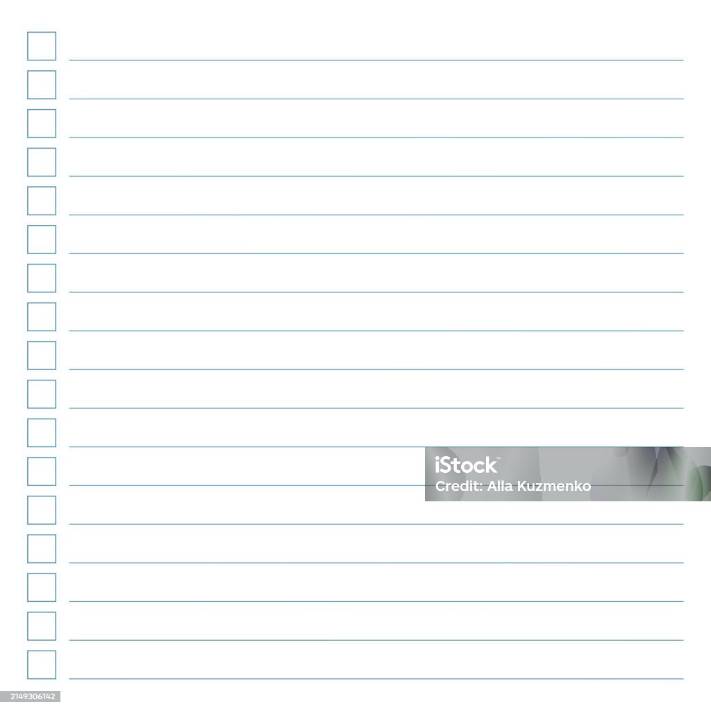 Grid Checklist Ilustración de Graph Paper Printable To Do List With Check Boxes ...