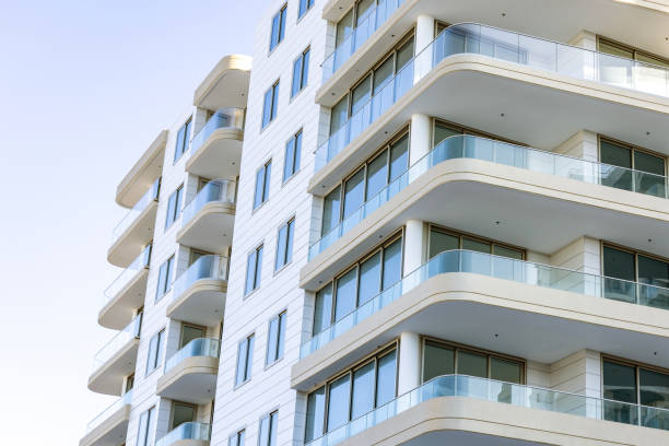 istock Brand new, modern apartment building, background with copy space 2149309634