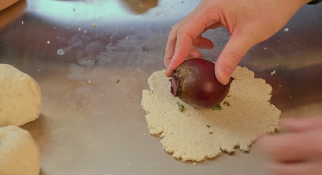 making salt baked beetroot
