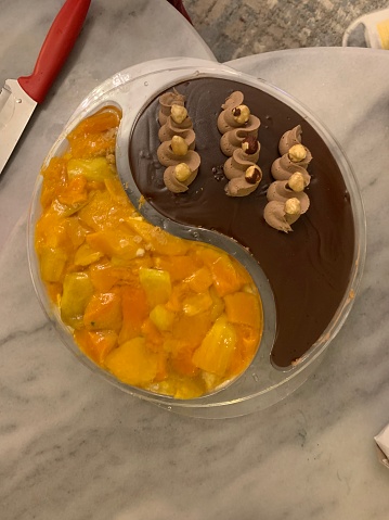 Ramadan desserts haf chocolate half mango