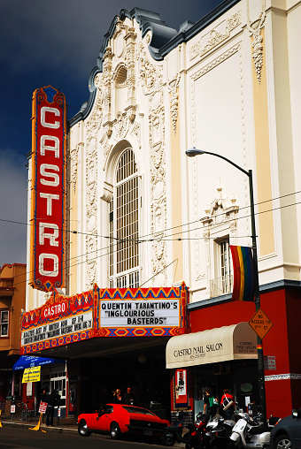 San Francisco, CA, USA August 23, The historic Castro Theater and the marquee stands out over the San Francisco neighborhood celebrated for the support of the LBGT community of the same name