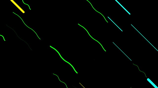 Animation of glowing lights trails against black background