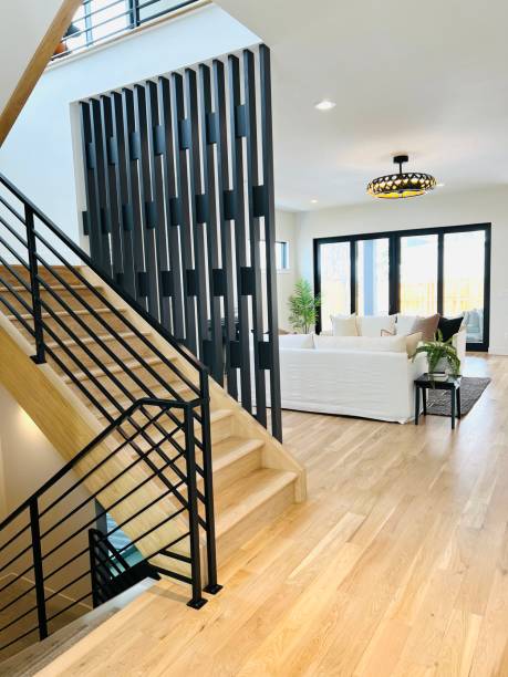 istock Modern Home Wood Staircase Living Room Interior Design 2149322376